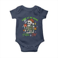 Look At Me Being Festive And Shit Baby Onesie Funny Christmas Skeleton - Wonder Print Shop