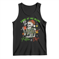 Look At Me Being Festive And Shit Tank Top Funny Christmas Skeleton - Wonder Print Shop