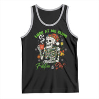 Look At Me Being Festive And Shit Tank Top Funny Christmas Skeleton - Wonder Print Shop