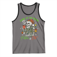 Look At Me Being Festive And Shit Tank Top Funny Christmas Skeleton - Wonder Print Shop