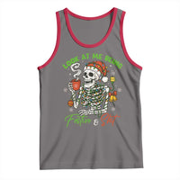Look At Me Being Festive And Shit Tank Top Funny Christmas Skeleton - Wonder Print Shop