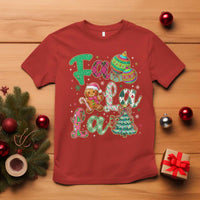 Funny Falala Christmas Song Faux Glitter Gingerbread T Shirt - Wonder Print Shop