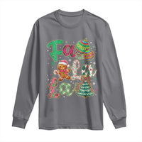 Funny Falala Christmas Song Faux Glitter Gingerbread Long Sleeve Shirt - Wonder Print Shop