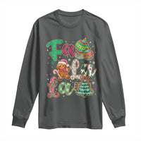 Funny Falala Christmas Song Faux Glitter Gingerbread Long Sleeve Shirt - Wonder Print Shop