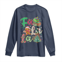 Funny Falala Christmas Song Faux Glitter Gingerbread Long Sleeve Shirt - Wonder Print Shop