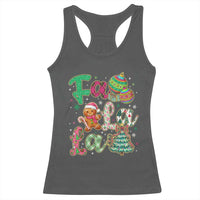 Funny Falala Christmas Song Faux Glitter Gingerbread Racerback Tank Top - Wonder Print Shop