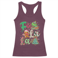 Funny Falala Christmas Song Faux Glitter Gingerbread Racerback Tank Top - Wonder Print Shop