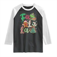 Funny Falala Christmas Song Faux Glitter Gingerbread Raglan Shirt - Wonder Print Shop