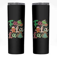 Funny Falala Christmas Song Faux Glitter Gingerbread Skinny Tumbler - Wonder Print Shop
