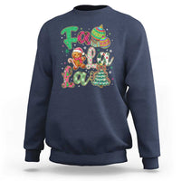 Funny Falala Christmas Song Faux Glitter Gingerbread Sweatshirt - Wonder Print Shop