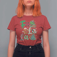 Funny Falala Christmas Song Faux Glitter Gingerbread T Shirt For Women - Wonder Print Shop