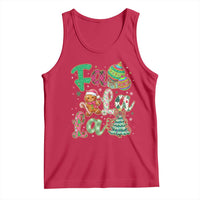 Funny Falala Christmas Song Faux Glitter Gingerbread Tank Top - Wonder Print Shop