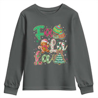 Funny Falala Christmas Song Faux Glitter Gingerbread Youth Sweatshirt - Wonder Print Shop