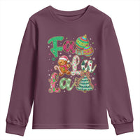 Funny Falala Christmas Song Faux Glitter Gingerbread Youth Sweatshirt - Wonder Print Shop