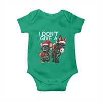Funny Christmas I Dont Give a Rats Ass Baby Onesie Donkey And Mouse Xmas Holiday - Wonder Print Shop
