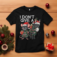 Funny Christmas I Dont Give a Rats Ass T Shirt Donkey And Mouse Xmas Holiday - Wonder Print Shop