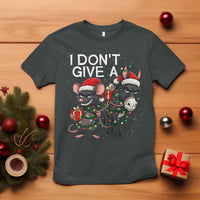 Funny Christmas I Dont Give a Rats Ass T Shirt Donkey And Mouse Xmas Holiday - Wonder Print Shop