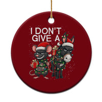 Funny Christmas I Dont Give a Rats Ass Ceramic Ornament Donkey And Mouse Xmas Holiday - Wonder Print Shop