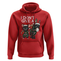 Funny Christmas I Dont Give a Rats Ass Hoodie Donkey And Mouse Xmas Holiday - Wonder Print Shop