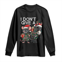 Funny Christmas I Dont Give a Rats Ass Long Sleeve Shirt Donkey And Mouse Xmas Holiday - Wonder Print Shop