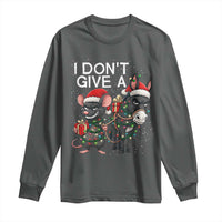 Funny Christmas I Dont Give a Rats Ass Long Sleeve Shirt Donkey And Mouse Xmas Holiday - Wonder Print Shop