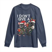 Funny Christmas I Dont Give a Rats Ass Long Sleeve Shirt Donkey And Mouse Xmas Holiday - Wonder Print Shop