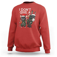 Funny Christmas I Dont Give a Rats Ass Sweatshirt Donkey And Mouse Xmas Holiday - Wonder Print Shop