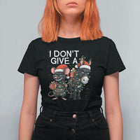 Funny Christmas I Dont Give a Rats Ass T Shirt For Women Donkey And Mouse Xmas Holiday - Wonder Print Shop