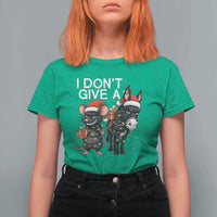 Funny Christmas I Dont Give a Rats Ass T Shirt For Women Donkey And Mouse Xmas Holiday - Wonder Print Shop