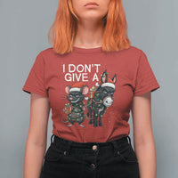 Funny Christmas I Dont Give a Rats Ass T Shirt For Women Donkey And Mouse Xmas Holiday - Wonder Print Shop