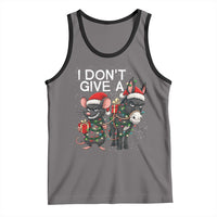 Funny Christmas I Dont Give a Rats Ass Tank Top Donkey And Mouse Xmas Holiday - Wonder Print Shop