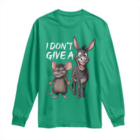 Funny I Dont Give a Rats Ass Long Sleeve Shirt Donkey And Mouse Meme - Wonder Print Shop