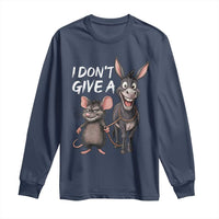 Funny I Dont Give a Rats Ass Long Sleeve Shirt Donkey And Mouse Meme - Wonder Print Shop