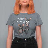 Funny I Dont Give a Rats Ass T Shirt For Women Donkey And Mouse Meme - Wonder Print Shop