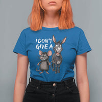 Funny I Dont Give a Rats Ass T Shirt For Women Donkey And Mouse Meme - Wonder Print Shop