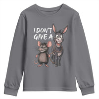 Funny I Dont Give a Rats Ass Youth Sweatshirt Donkey And Mouse Meme - Wonder Print Shop