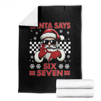 67 Christmas Throw Blanket Funny Santa Says Six Seven Meme Gen Alpha Slang - Wonder Print Shop