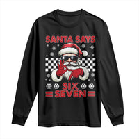 67 Christmas Long Sleeve Shirt Funny Santa Says Six Seven Meme Gen Alpha Slang - Wonder Print Shop