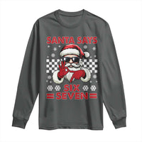 67 Christmas Long Sleeve Shirt Funny Santa Says Six Seven Meme Gen Alpha Slang - Wonder Print Shop