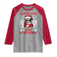 67 Christmas Raglan Shirt Funny Santa Says Six Seven Meme Gen Alpha Slang - Wonder Print Shop