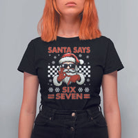 67 Christmas T Shirt For Women Funny Santa Says Six Seven Meme Gen Alpha Slang - Wonder Print Shop