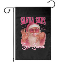Funny Pink Santa Says Six Seven Garden Flag 67 Christmas Meme Gen Alpha - Wonder Print Shop