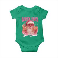 Funny Pink Santa Says Six Seven Baby Onesie 67 Christmas Meme Gen Alpha - Wonder Print Shop