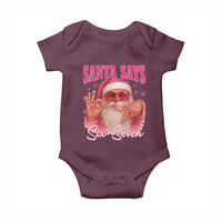 Funny Pink Santa Says Six Seven Baby Onesie 67 Christmas Meme Gen Alpha - Wonder Print Shop