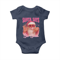 Funny Pink Santa Says Six Seven Baby Onesie 67 Christmas Meme Gen Alpha - Wonder Print Shop