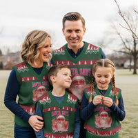 Funny Pink Santa Says Six Seven V-Neck Knit Sweater Vest 67 Xmas Meme Gen Alpha - Wonder Print Shop