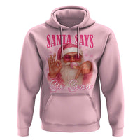 Funny Pink Santa Says Six Seven Hoodie 67 Christmas Meme Gen Alpha - Wonder Print Shop