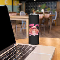 Funny Pink Santa Says Six Seven Skinny Tumbler 67 Christmas Meme Gen Alpha - Wonder Print Shop