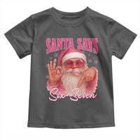 Funny Pink Santa Says Six Seven Toddler T Shirt 67 Christmas Meme Gen Alpha - Wonder Print Shop