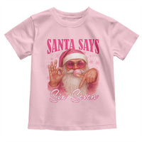 Funny Pink Santa Says Six Seven Toddler T Shirt 67 Christmas Meme Gen Alpha - Wonder Print Shop